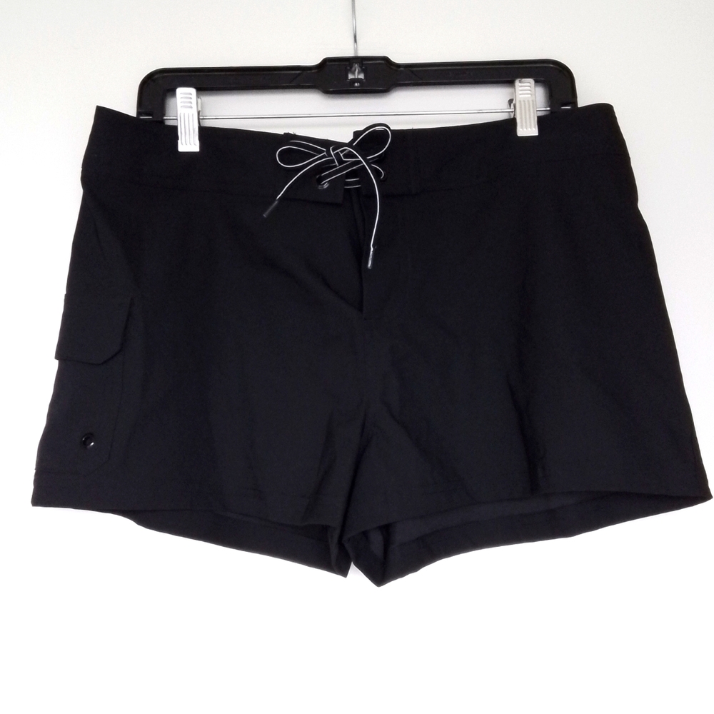 Jag Black Drawstring Board Shorts 100% Polyester Size Large